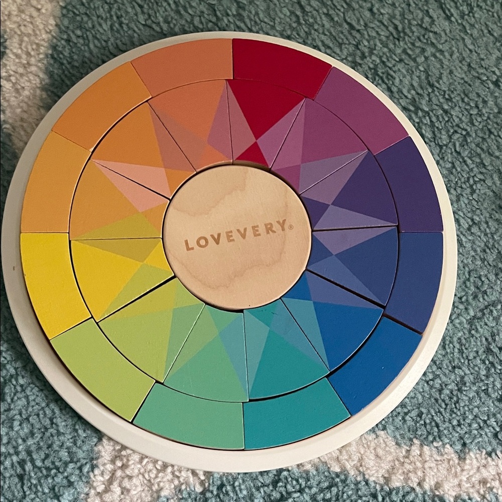 Lovevery Rainbow Stacking Wooden Disc Toy - Multicolor